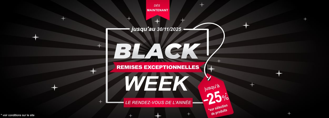 Black WEEK jusqu'à -25 % sur le roi de la fenetre du 25 au 30 novembre 2024 Black WEEK jusqu'à -25 % sur le roi de la fenetre du 25 au 30 novembre 2024