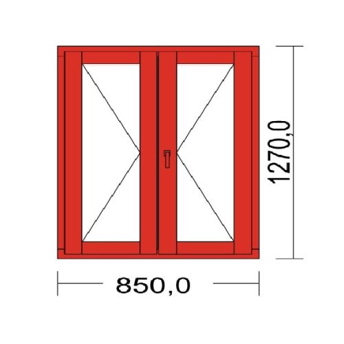 Fenêtre Bois Largeur 85 x Hauteur 127 cm 2 vantaux ouvrant à la française