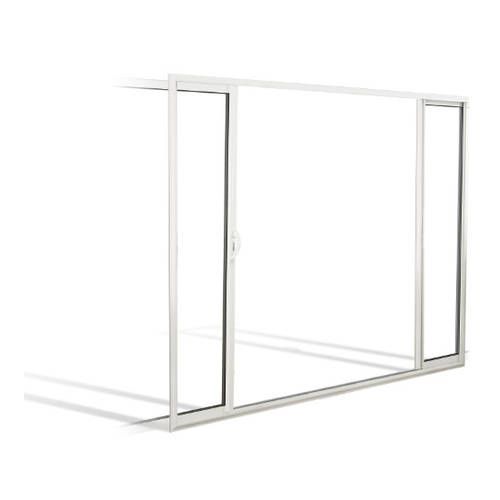 Baie vitrée ALU à galandage 2 vantaux 2 rails