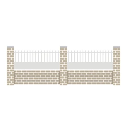 Clôture ALU barreaudée type ferronerie avec soubassement (SANKAR)