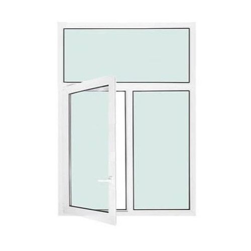 Fenêtre PVC 2 vantaux ouverture à la française avec imposte fixe avec pose