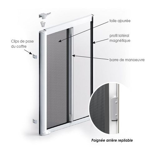 Moustiquaire enroulable latérale 1 vantail avec pose