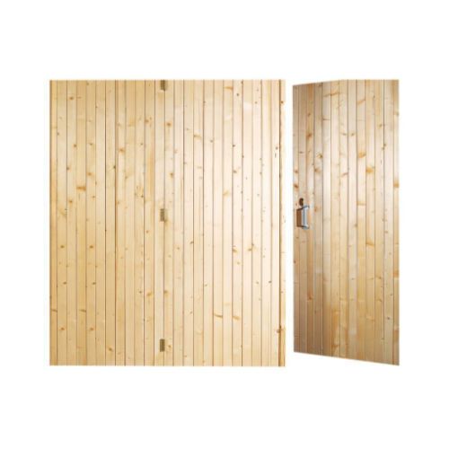 Porte de garage Bois 3 vantaux repliable en accordéon avec pose