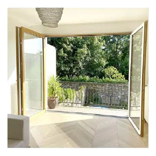 Porte pliante en accordéon mixte BOIS/ALU - vantaux de 700 mm avec pose