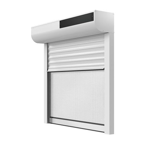 Volet Roulant Rénovation avec Moustiquaire Lames ALU 39 mm Motorisation Solaire Radio avec télécommande