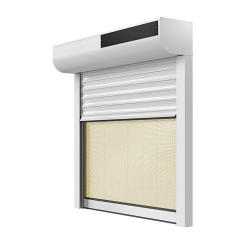 Volet Roulant Rénovation Store Moustiquaire Lames ALU 39 mm Motorisation Solaire Radio avec télécommande avec pose