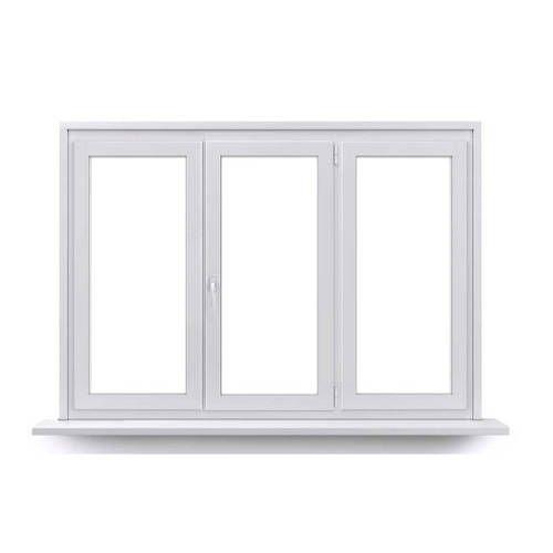 Fenêtre PVC 1 vantail ouverture à la française avec un latéral fixe de chaque coté avec pose