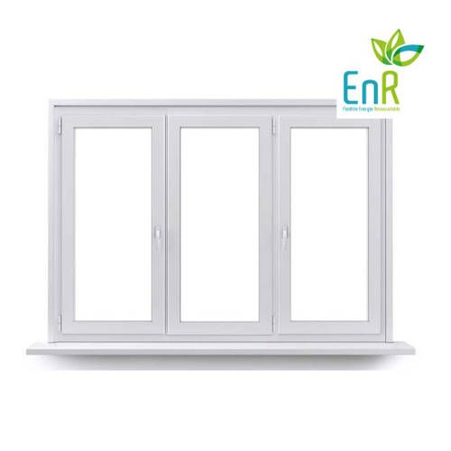 Fenêtre PVC EnR 2 vantaux ouverture à la française avec un latéral fixe
