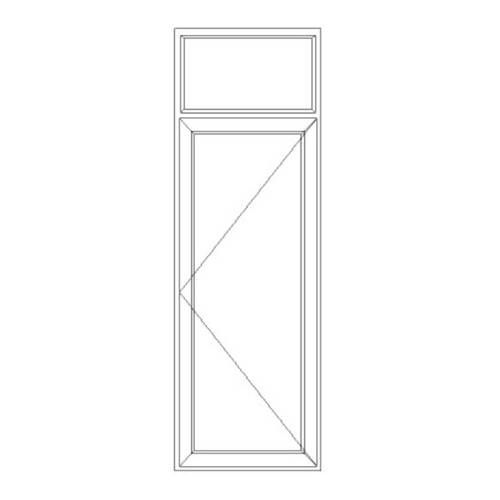 Porte fenêtre PVC EnR 1 vantail ouverture à la française avec imposte fixe avec pose