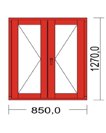 Fenêtre Bois Largeur 85  x Hauteur 127 cm 2 vantaux ouvrant à la française
