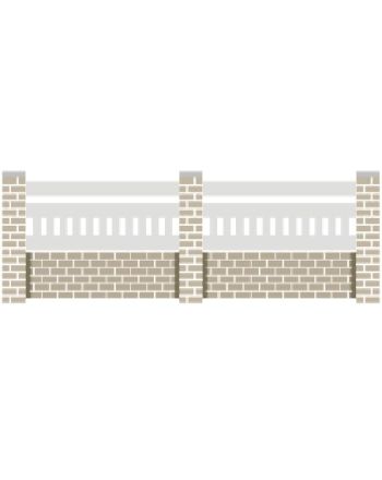 Clôture PVC barreaudage entre traverses et lisse supérieure (AOUDA)