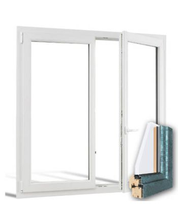 Fenêtre mixte BOIS/ALU 2 vantaux ouverture oscillo-battante