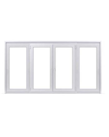 Porte fenêtre ALU ouvrant caché 2 vantaux ouverture à la française avec un latéral fixe de chaque coté