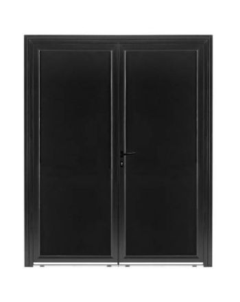 Porte de service ALU 2 vantaux ouverture à la française