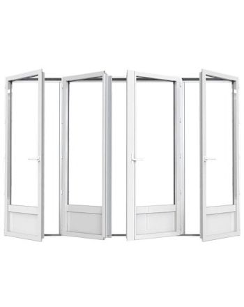 Porte fenêtre ALU ouvrant caché 4 vantaux ouverture à la française avec soubassement