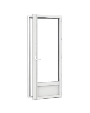 Porte fenêtre 1 vantail ouverture à la française avec soubassement Alu ouvrant caché