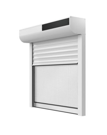 Volet Roulant Rénovation avec Moustiquaire Lames ALU 39 mm Motorisation Solaire Radio avec télécommande