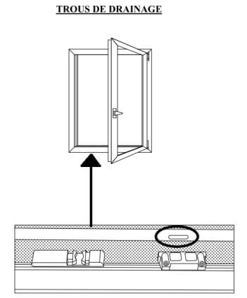 Cache pour trou de drainage de fenêtre Aluminium