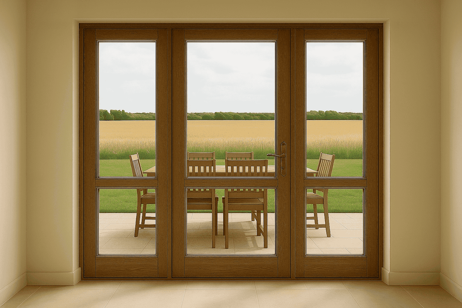 porte fenetre bois 3 vantaux sur mesure le roi de la fenetre
