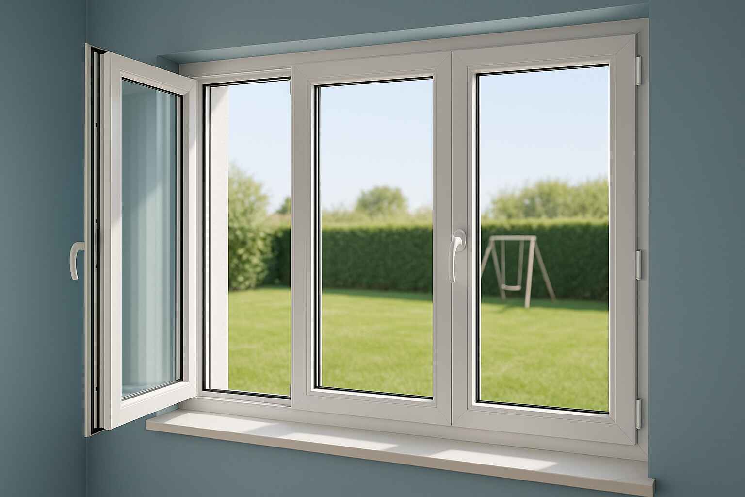 fenêtre 3 vantaux pvc blanc le roi de la fenêtre