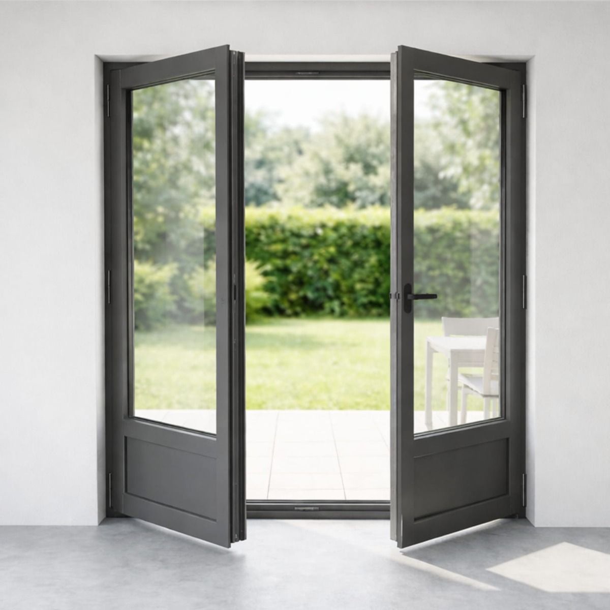 porte fenetre aluminium noir deux vantaux le roi de la fenetre