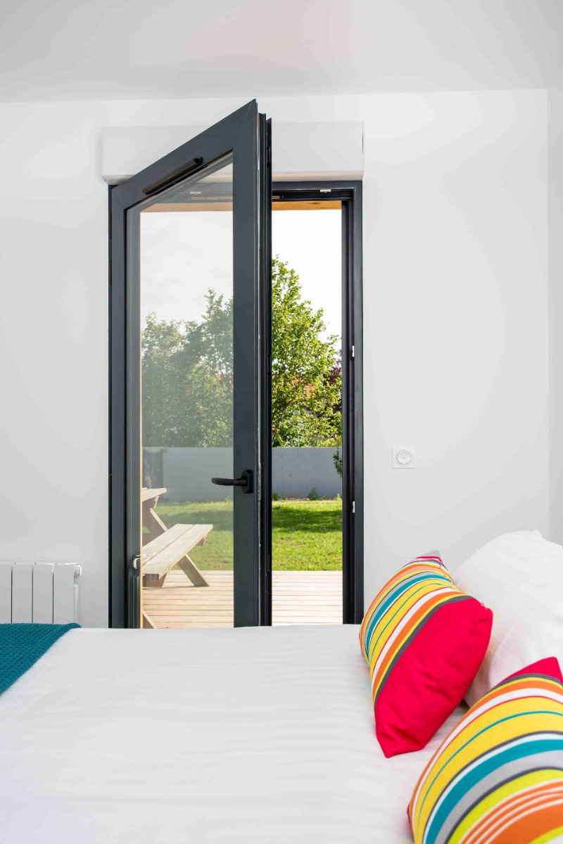 porte fenetre aluminium 1 vantail anthracite le roi de la fenetre