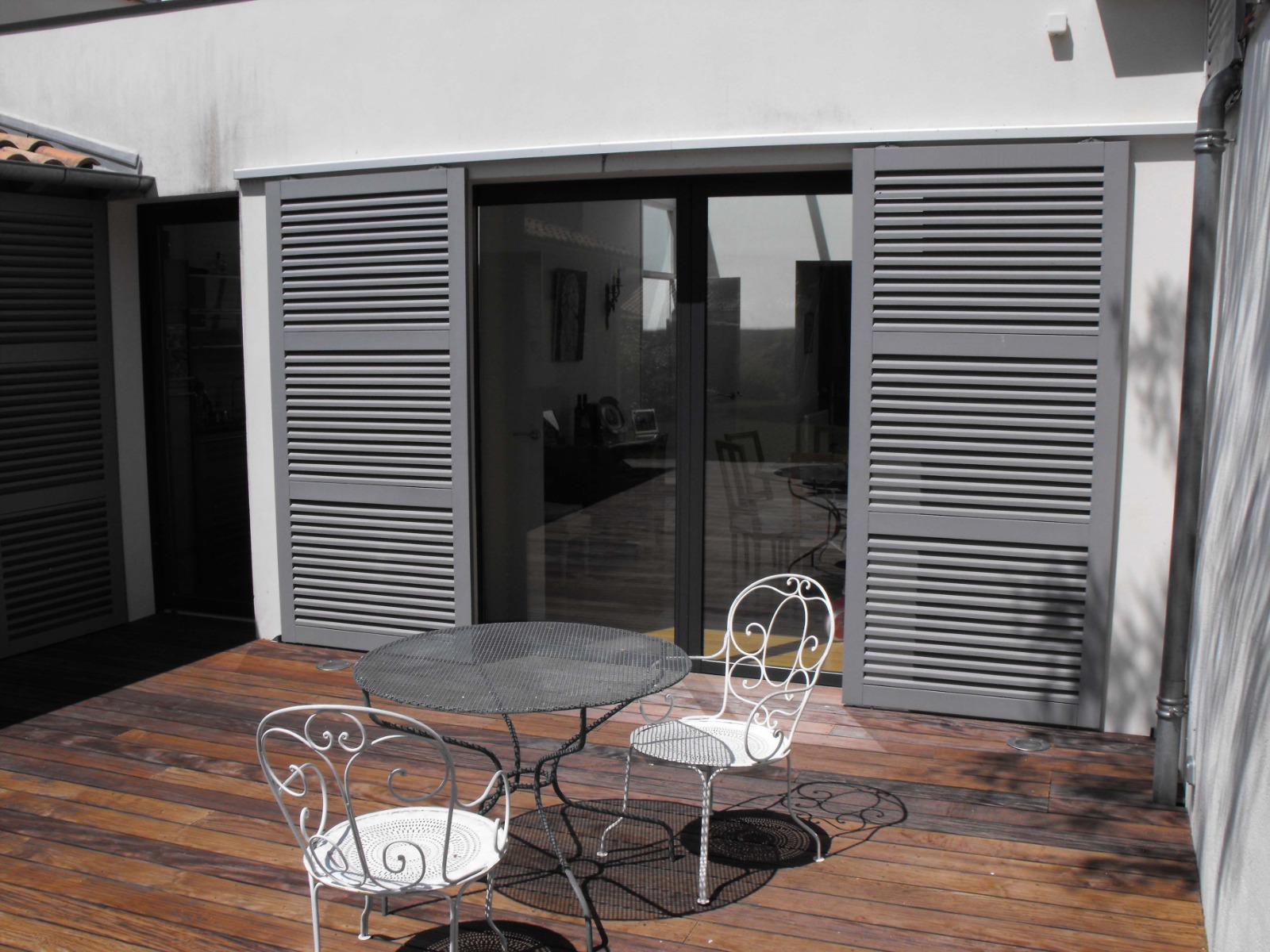 baie vitr&eacute;e aluminium gris le roi de la fenetre