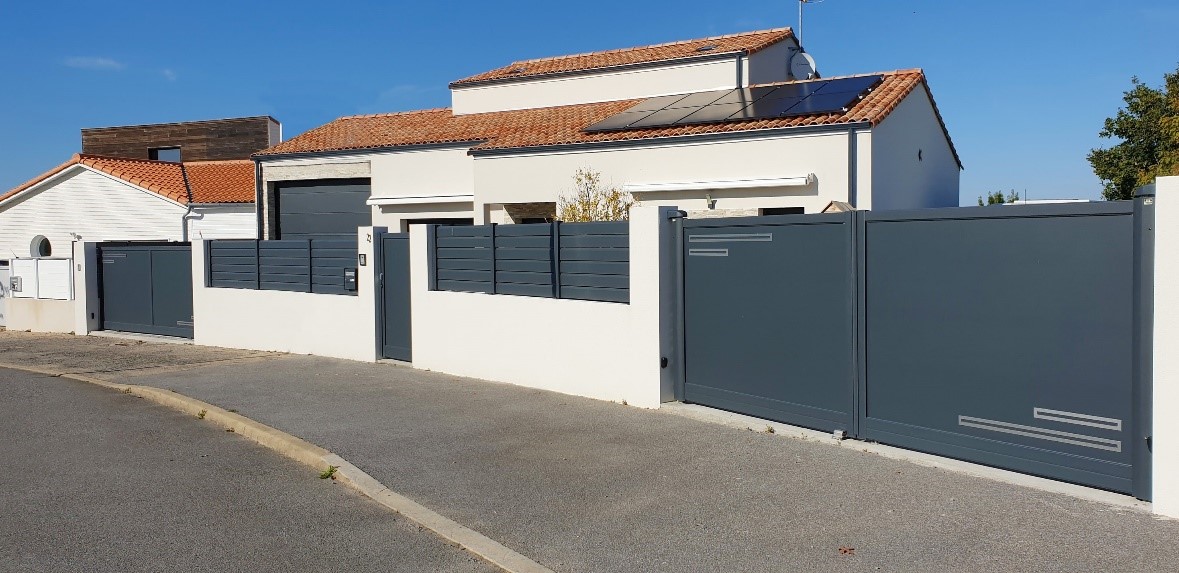 portail coulissant 3m50 aluminium anthracite le roi de la fenetre